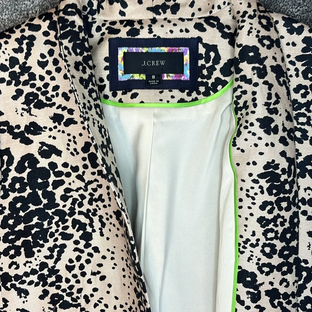 Linen blend J Crew cheetah print blazer - Picture 6 of 8